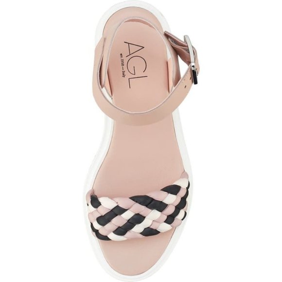 🆕 AGL Attilio Giusti Leombruni Mirea Braided Platform Sandal Leather 8 - Picture 3 of 10
